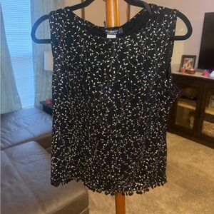 Black and Gold Sleeveless Top || Sparkly Details